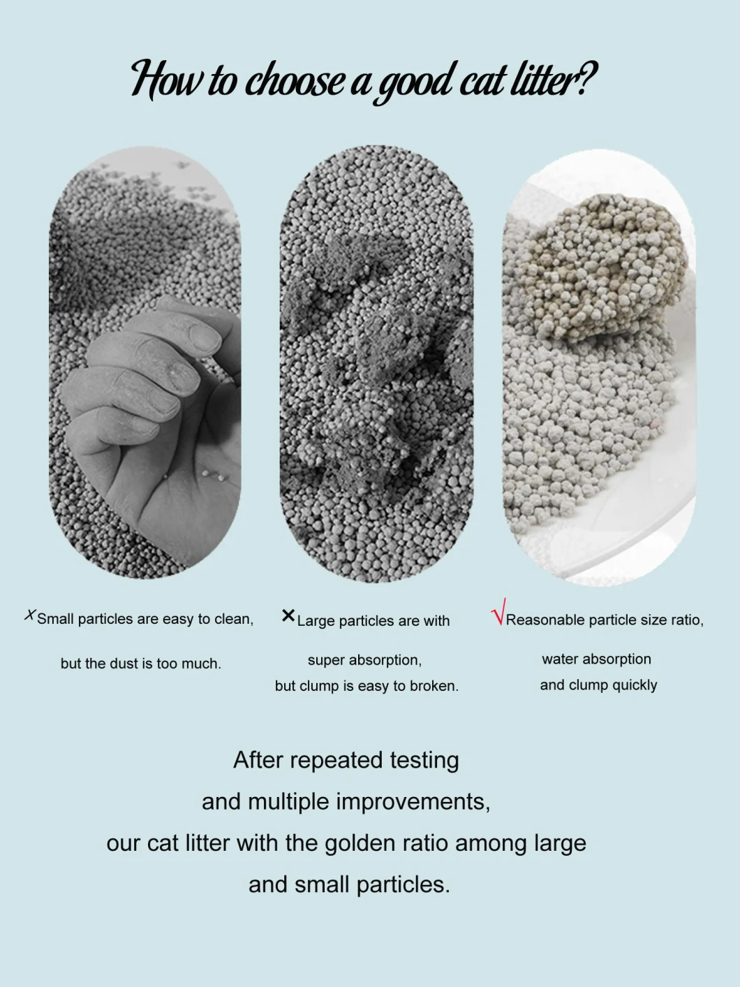 Hot Sell Ball Shape, Fast, Hard Clump Bentonite Cat Litter